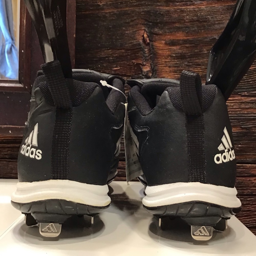 Adidas Baseball Cleat NWT Spinner III Black & White Athletic Shoe SZ 7 - Picture 5 of 15